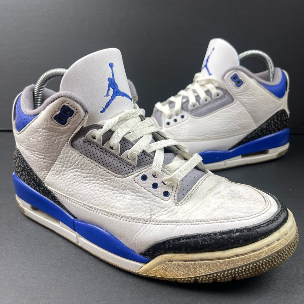Nike Air Jordan 3 Retro Mid Racer Blue Sneakers Mens Size 10.5 CT8532-145 No Box